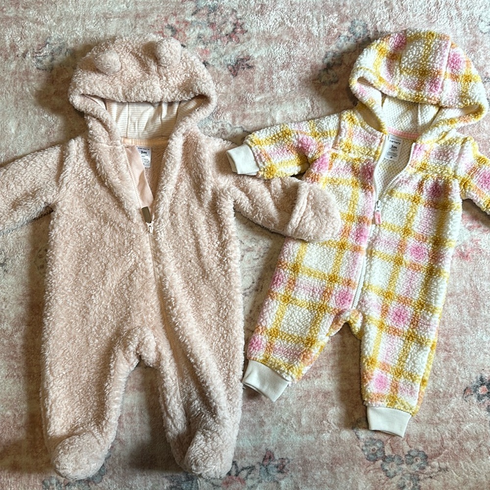 BUNDLE: 3 Month zip up fleece suits